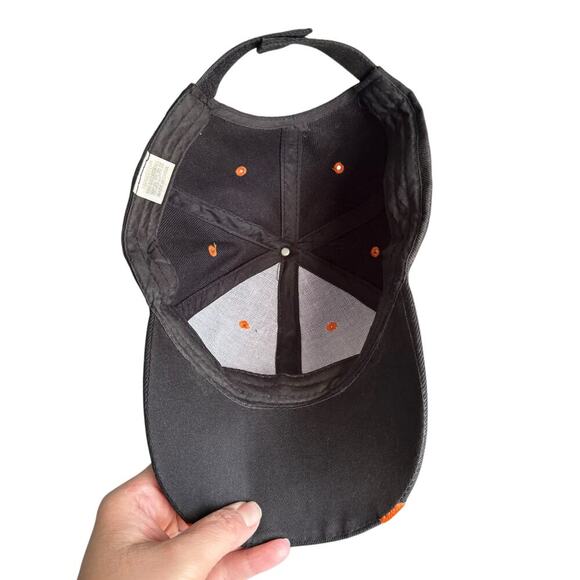 Harley Davidson Motorcycles Black Orange Flame Adjustable Hat Cap Velcro Back OS - Picture 7 of 9